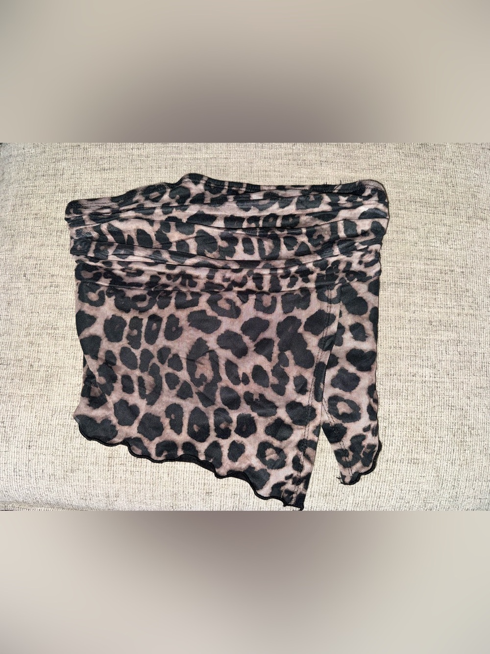 SHEIN Leopard Print Asymmetrical Slim Fit Crop Top
